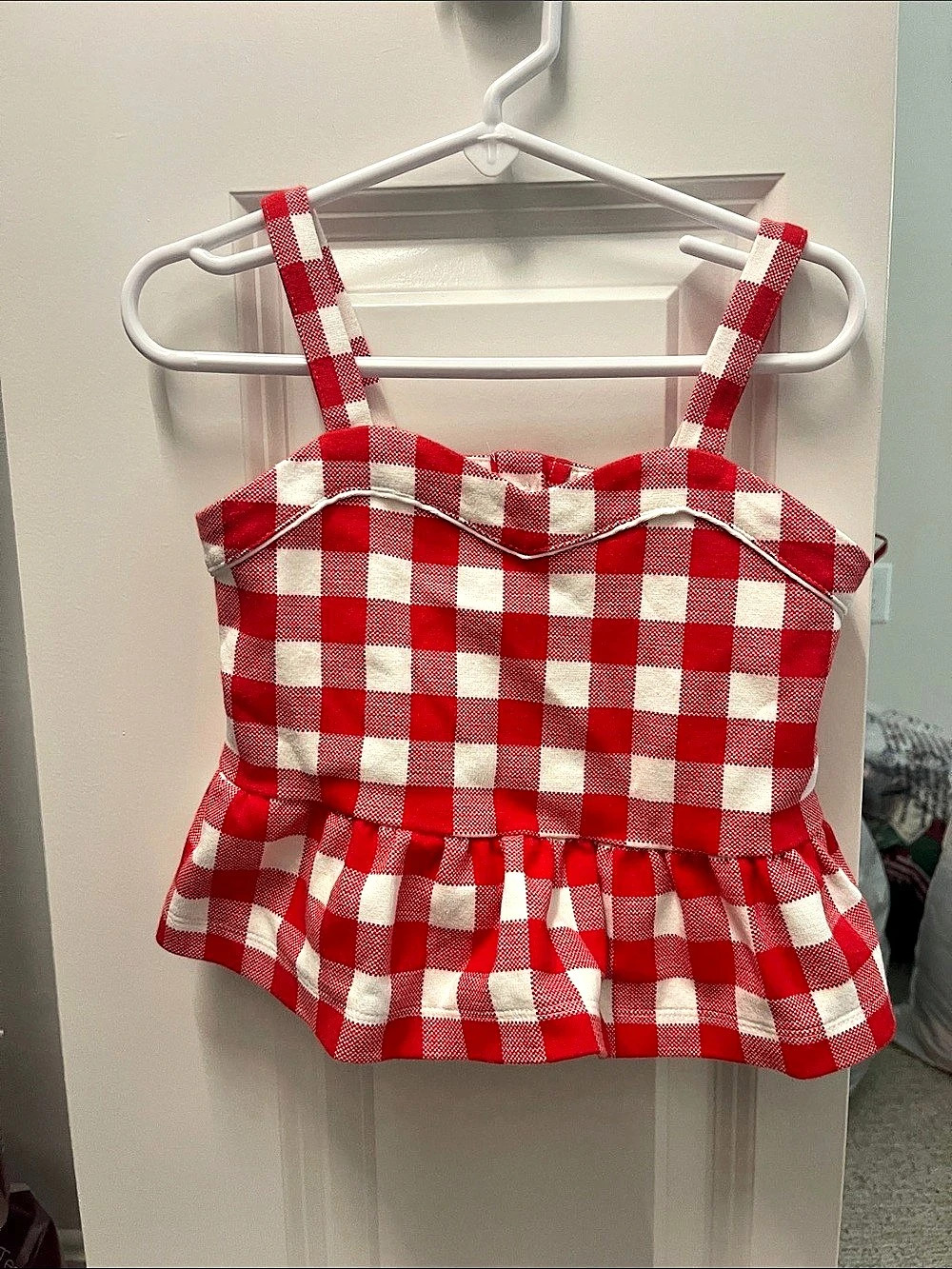 Janie and Jack Kids Red & White Gingham Top- Like New